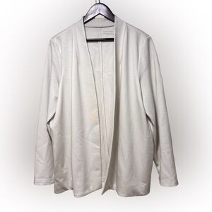 Eileen Fisher Tencel Open Front Cardigan Women’s Size XL With Pockets Off White